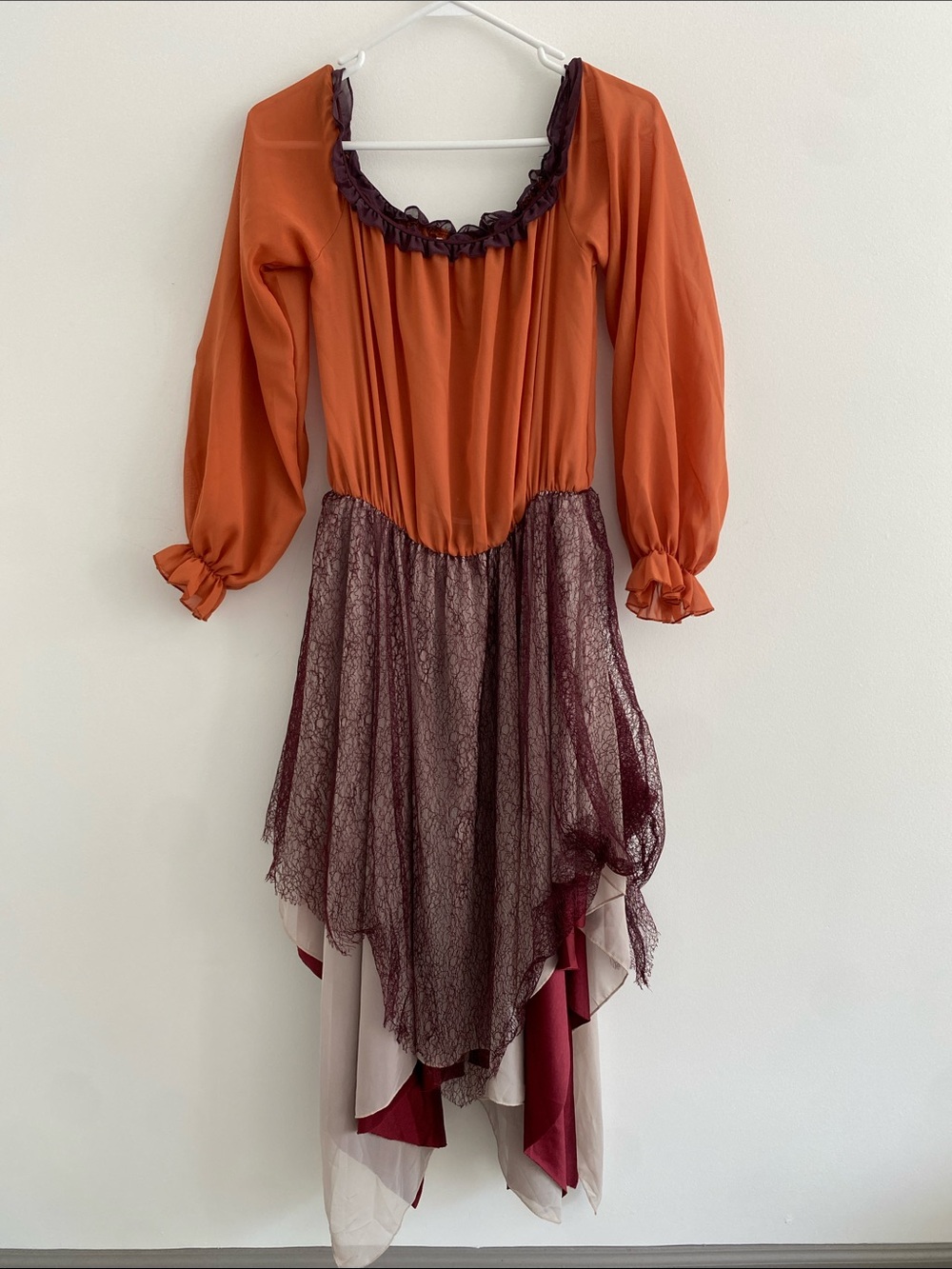 Mary Sanderson Witch Halloween Costume Hocus Pocus Asymmetrical Layered Skirt M